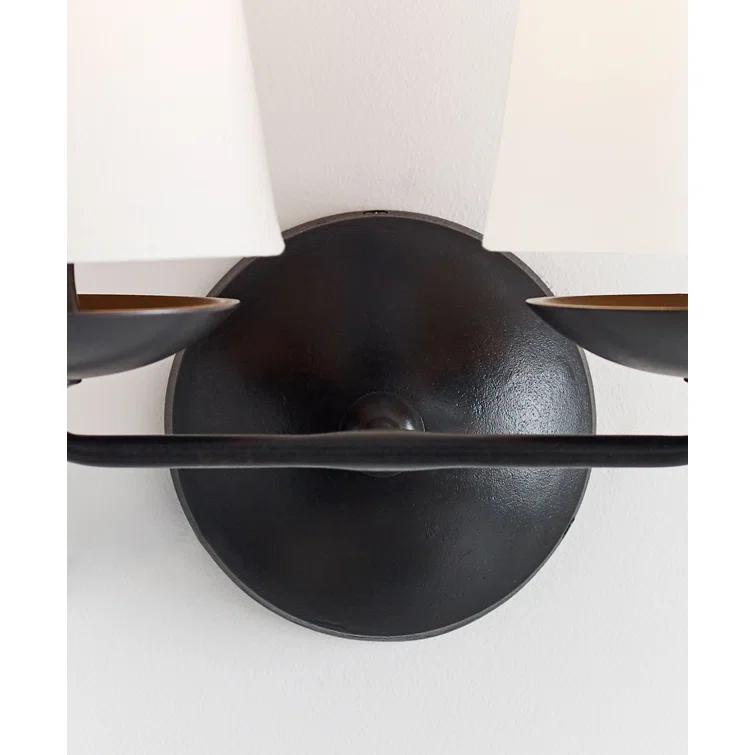 Black Iron Dimmable Wall Sconce with Cone Shades