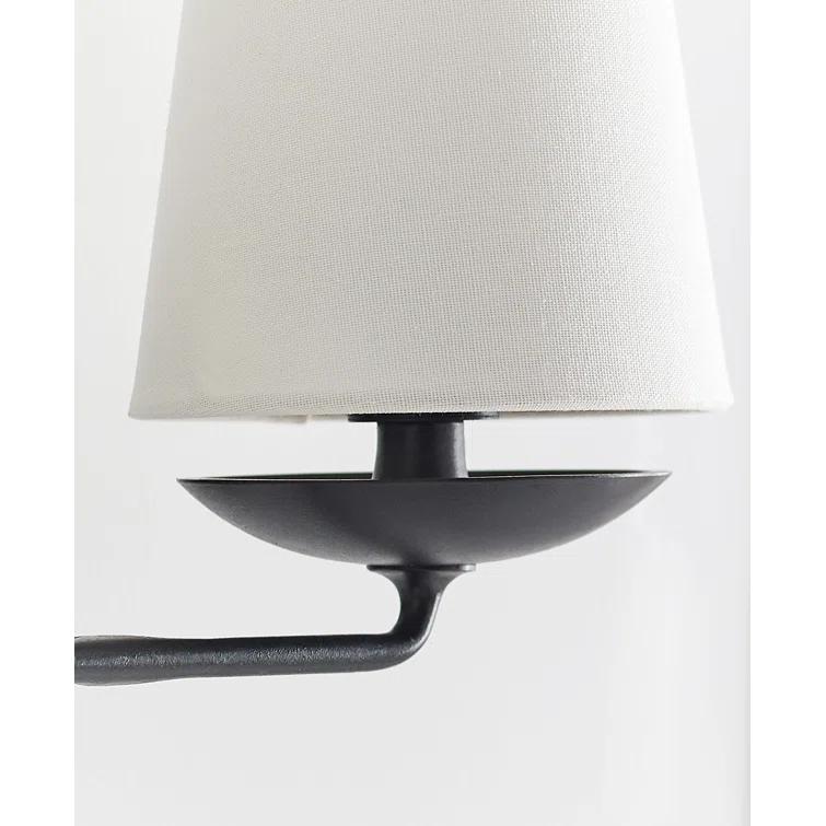 Black Iron Dimmable Wall Sconce with Cone Shades