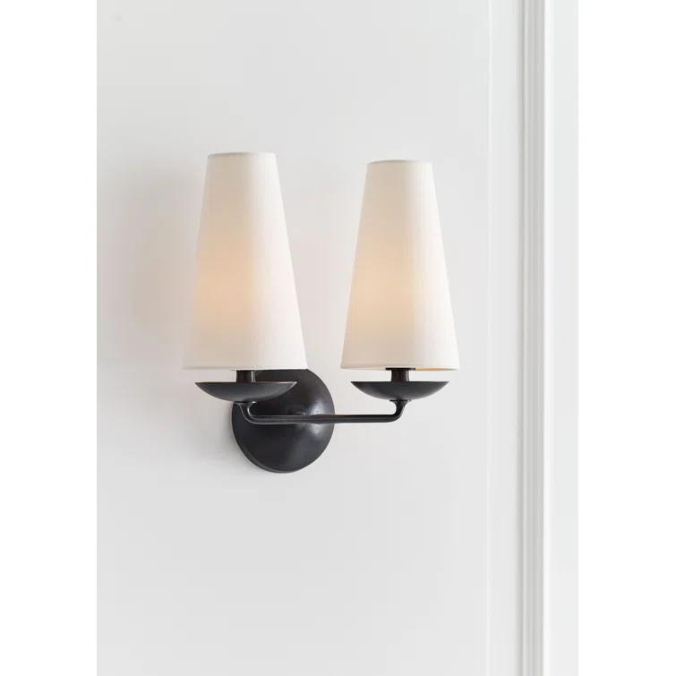 Black Iron Dimmable Wall Sconce with Cone Shades