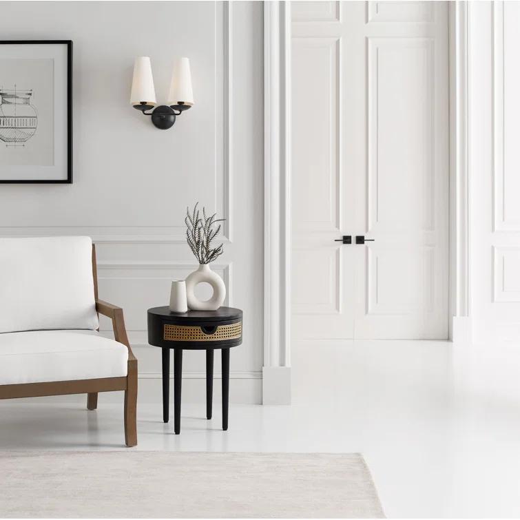 Fontaine Bronze 14'' Dimmable Direct Wired Wall Sconce with White Shade
