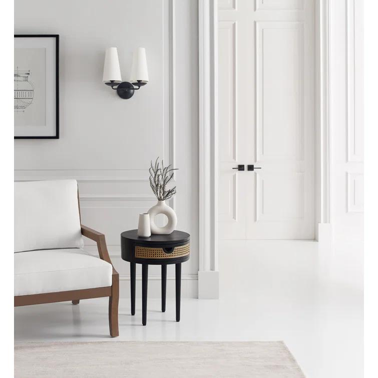Fontaine Bronze 14'' Dimmable Direct Wired Wall Sconce with White Shade