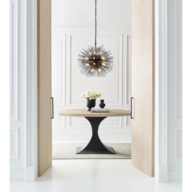 Strada Nickel Crystal 20-Light Round Plug-in Chandelier
