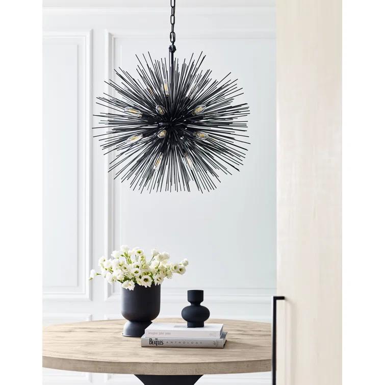 Strada Nickel Crystal 20-Light Round Plug-in Chandelier