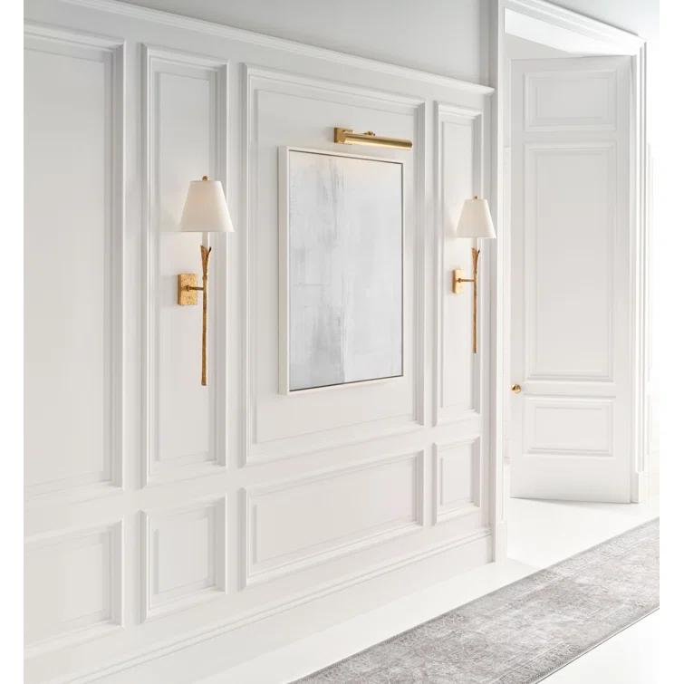 Aiden Large Tail Nickel Sconce, Dimmable Direct Wired, 32 in