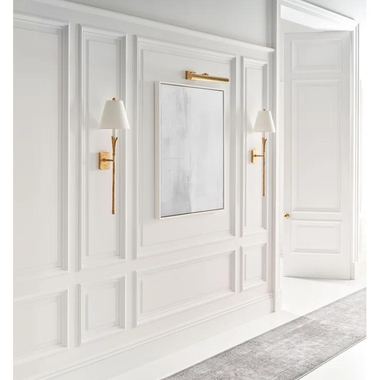 Aiden Large Tail Nickel Sconce, Dimmable Direct Wired, 32 in