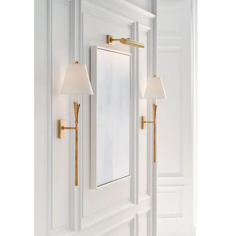 Aiden Large Tail Nickel Sconce, Dimmable Direct Wired, 32 in