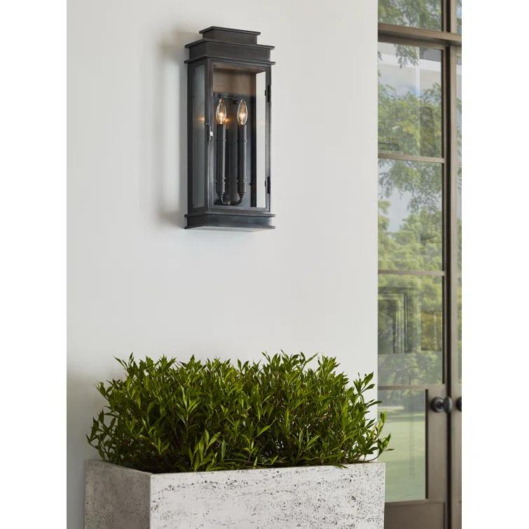 Antique Brass Lantern Style Dimmable Wall Sconce