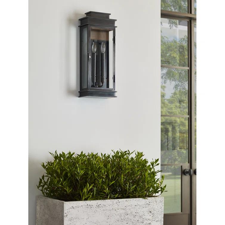 Antique Brass Lantern Style Dimmable Wall Sconce