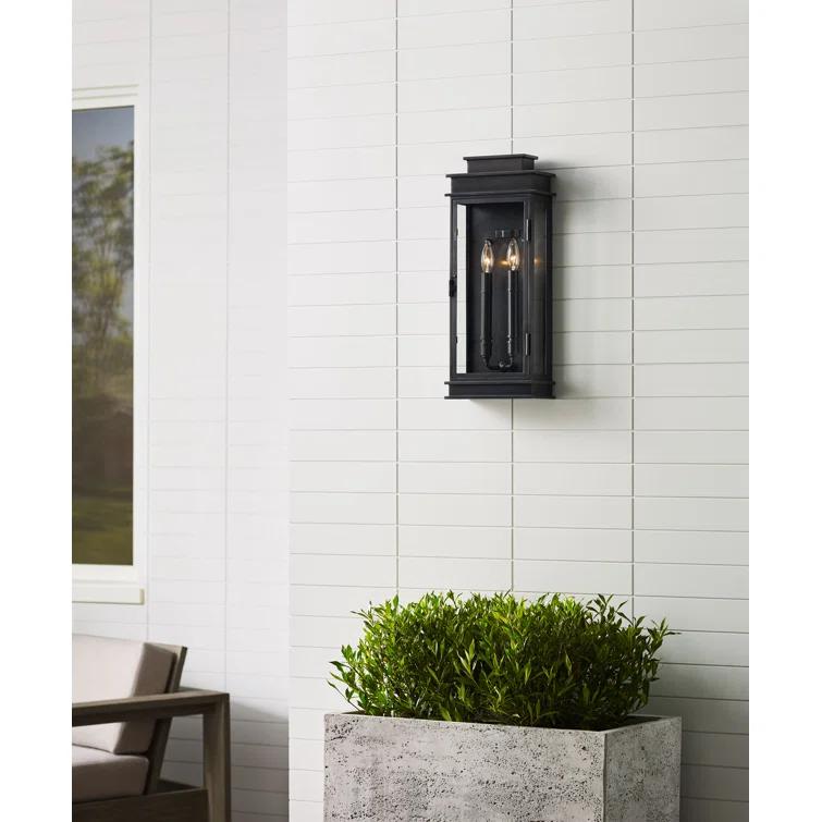 Antique Brass Lantern Style Dimmable Wall Sconce