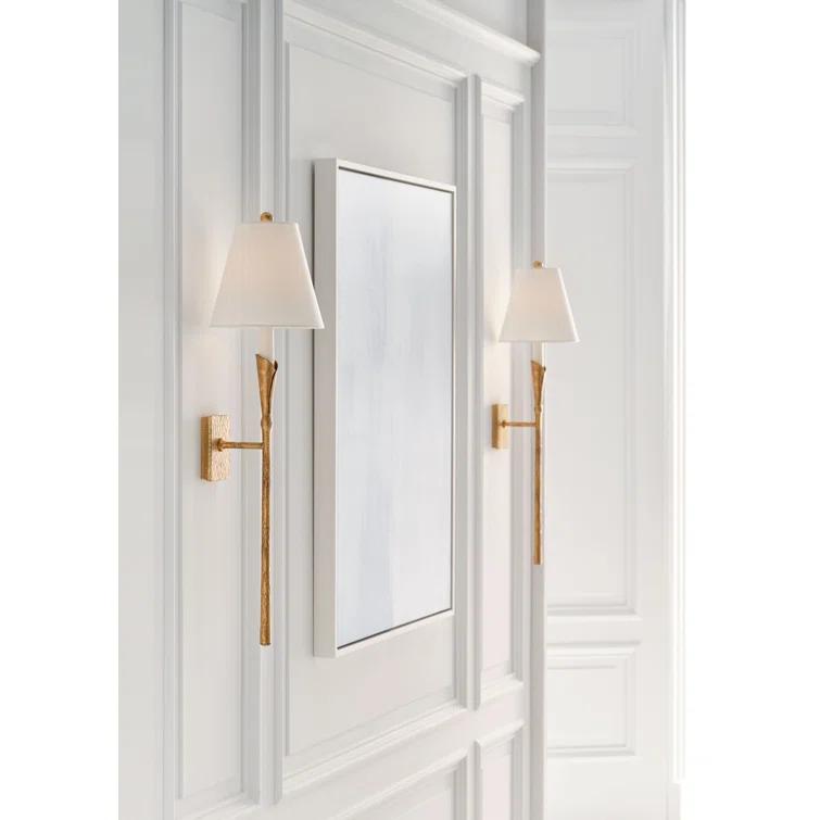 Aiden Large Tail Nickel Sconce, Dimmable Direct Wired, 32 in