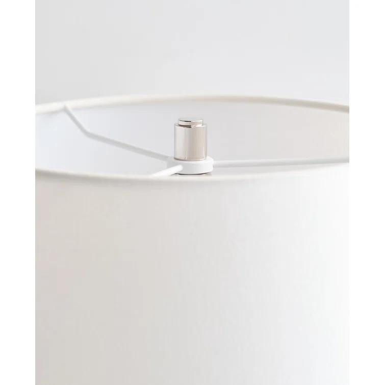 Elle Polished Nickel & Black Rattan 17'' Swing Arm Sconce with Linen Shade