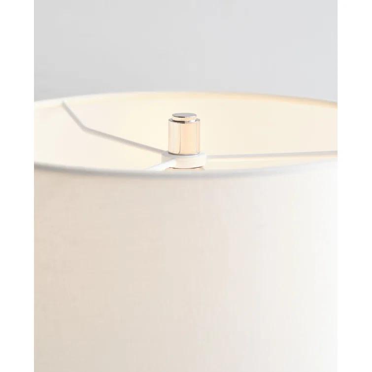Elle Polished Nickel & Black Rattan 17'' Swing Arm Sconce with Linen Shade