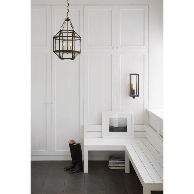 Morris Antique Zinc Finish 21.5" Clear Glass Pendant Light