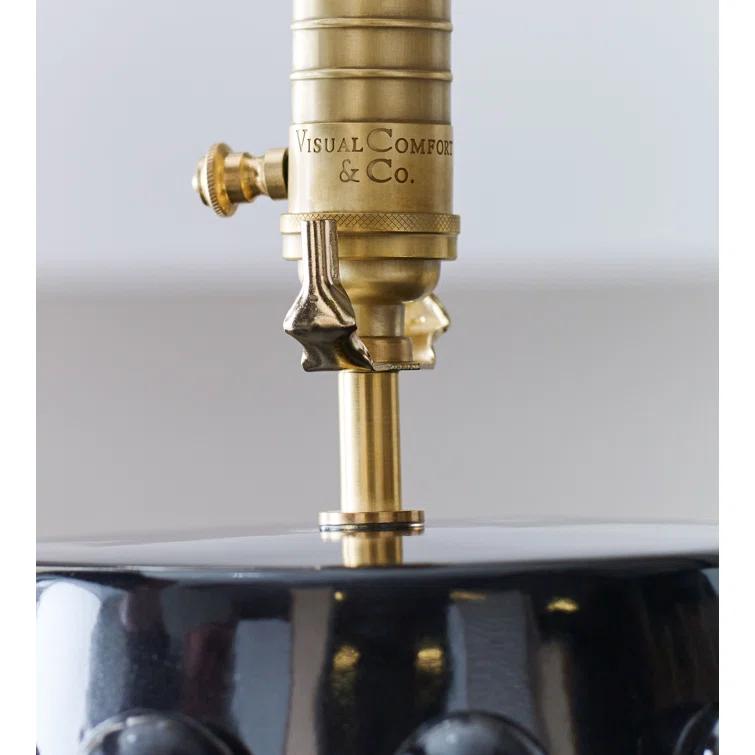 Linden Black Porcelain Outdoor Table Lamp with Orb Accents