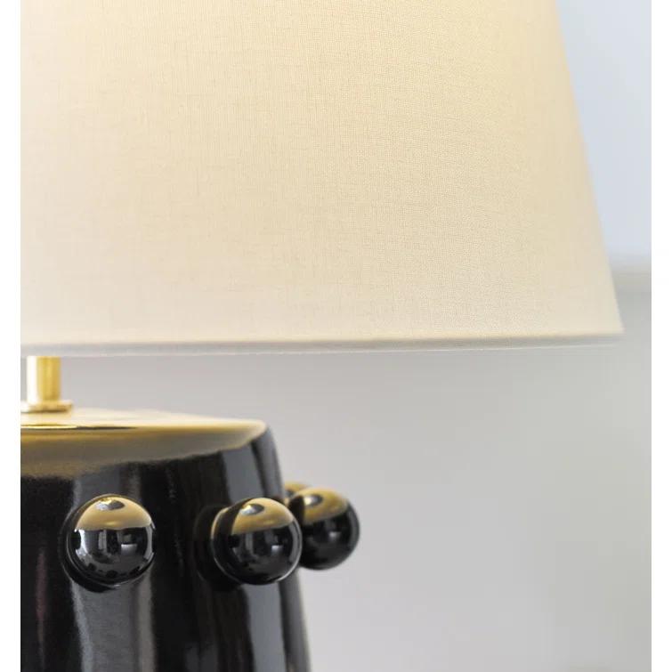 Linden Black Porcelain Outdoor Table Lamp with Orb Accents
