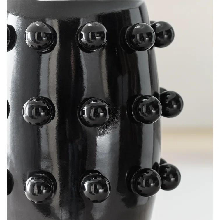 Linden Black Porcelain Outdoor Table Lamp with Orb Accents