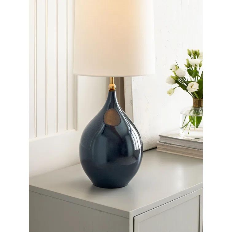 Loren Large Ceramic Table Lamp in Mixed Blue and Brown
