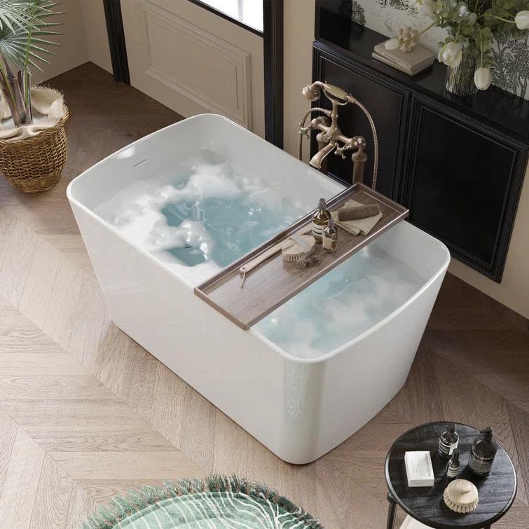 49'' x 27.95'' Freestanding Soaking Acrylic Bathtub