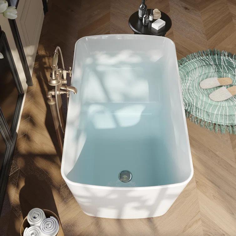 49'' x 27.95'' Freestanding Soaking Acrylic Bathtub