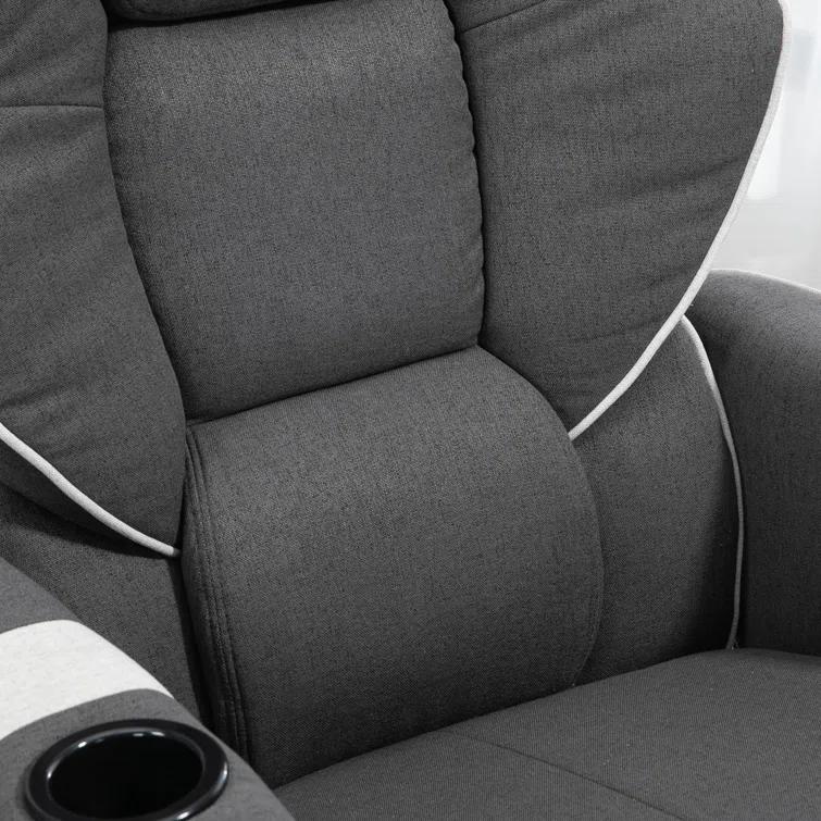 HomCom Faux Leather Manual Swivel Ergonomic Recliner | Wayfair