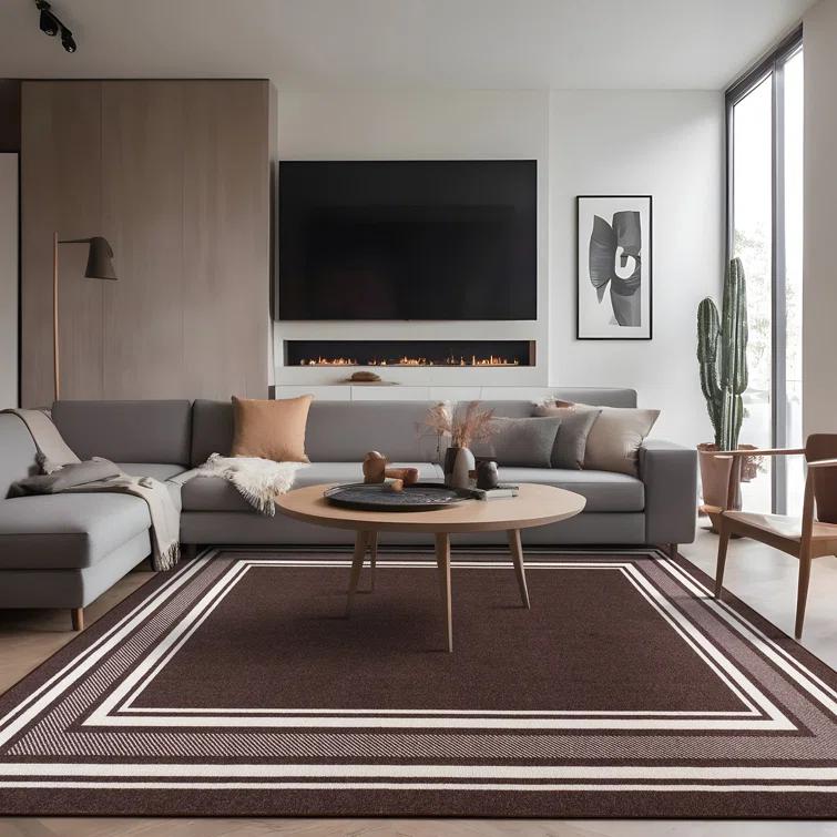 Quiogue Brown Non-Slip Area Rug