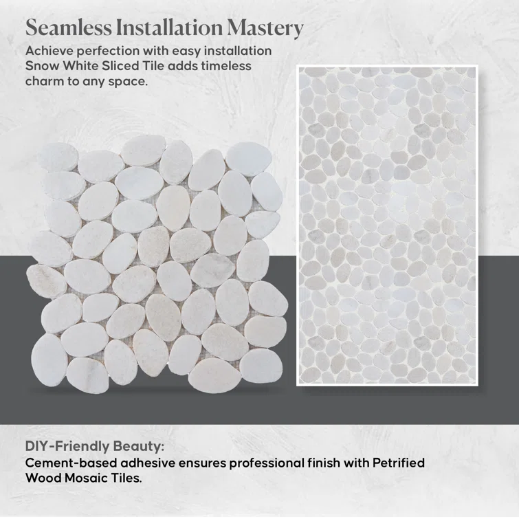 Hawaii 12" x 12" Natural Stone Pebbles Mosaic Wall & Floor Tile