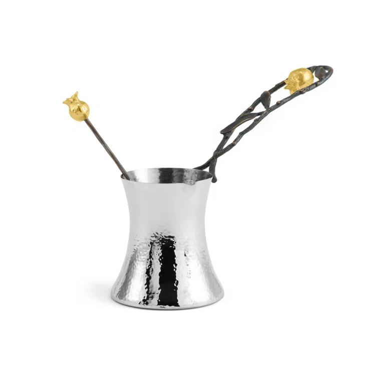 Rustic Oxidized Bronze and Stainless Steel Coffee Serving Set