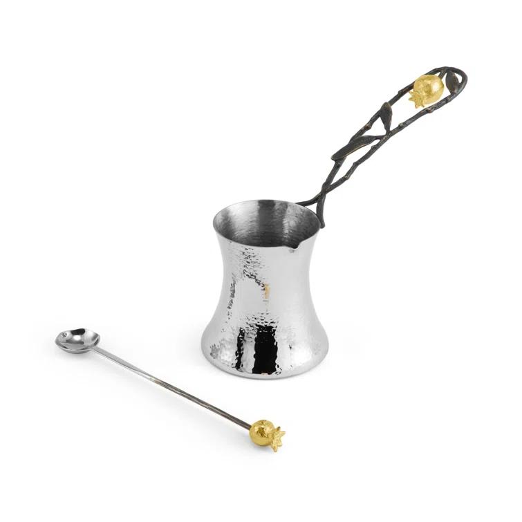 Rustic Oxidized Bronze and Stainless Steel Coffee Serving Set
