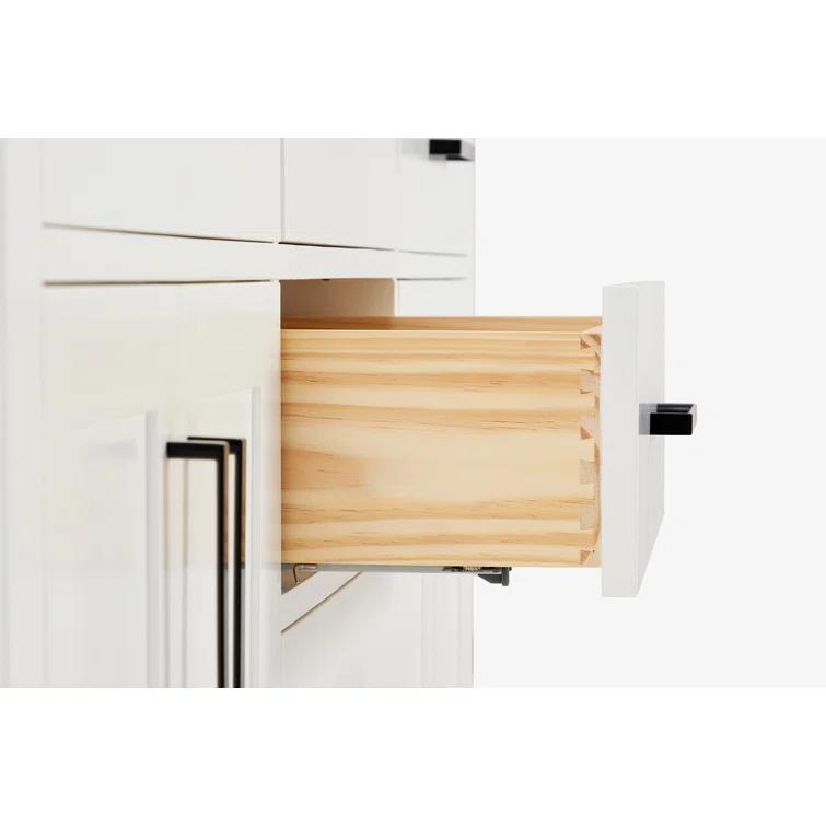 Wildon Home® Tidworth 66'' Solid Wood Double Bathroom Vanity with 1.5'' Carrara Quartz Top, Rectangular Sinks