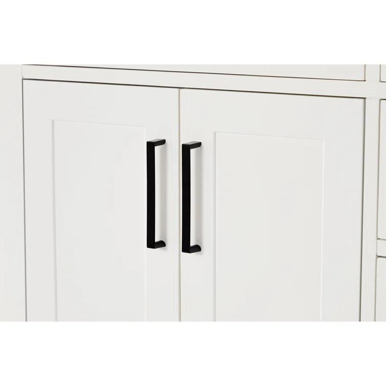 Hokku Designs Thornaby 42'' Solid Wood Single Bathroom Vanity with 1.5'' Carrara Quartz Top, Left Offset Oval Sink