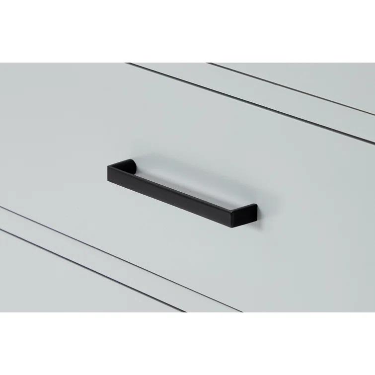 Thornaby 36'' Solid Wood Single Bathroom Vanity with 1.5'' Carrara Quartz Top, Left Offset Oval Sink