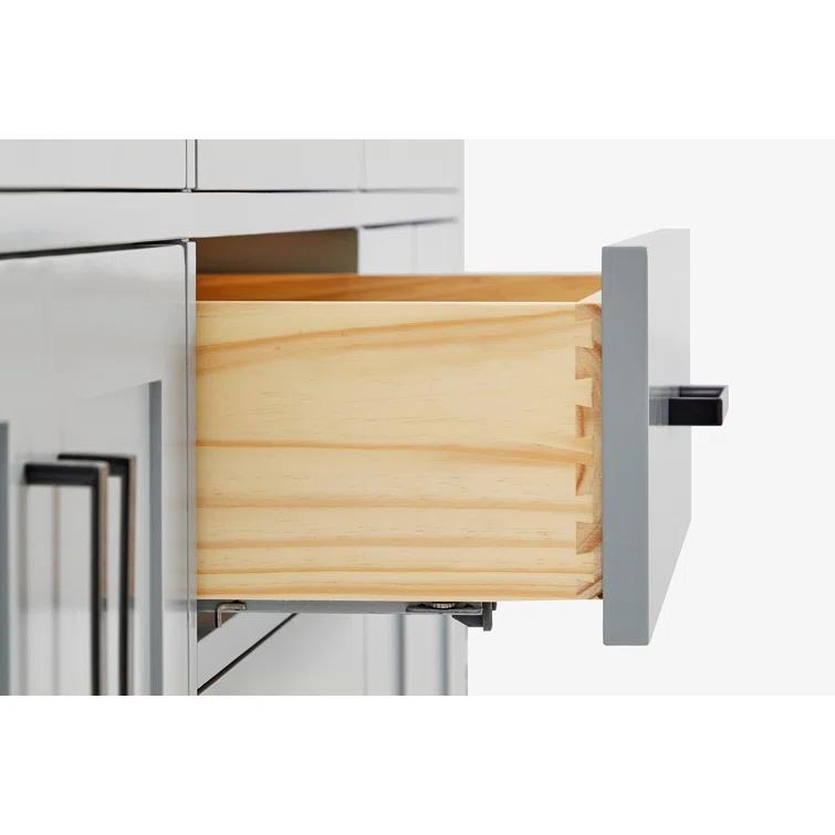 Wildon Home® Tidworth 42'' Solid Wood Single Bathroom Vanity with 1.5'' White Quartz Top, Right Offset Rectangular Sink