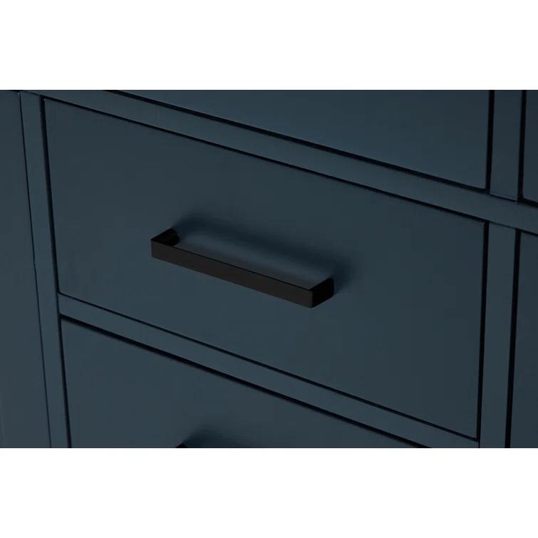 Hokku Designs Thornaby 42'' Solid Wood Single Bathroom Vanity with 1.5'' Carrara Quartz Top, Right Offset Oval Sink
