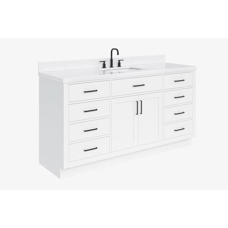 Tidworth 66.25'' Single Bathroom Vanity with Carrara Quartz Top