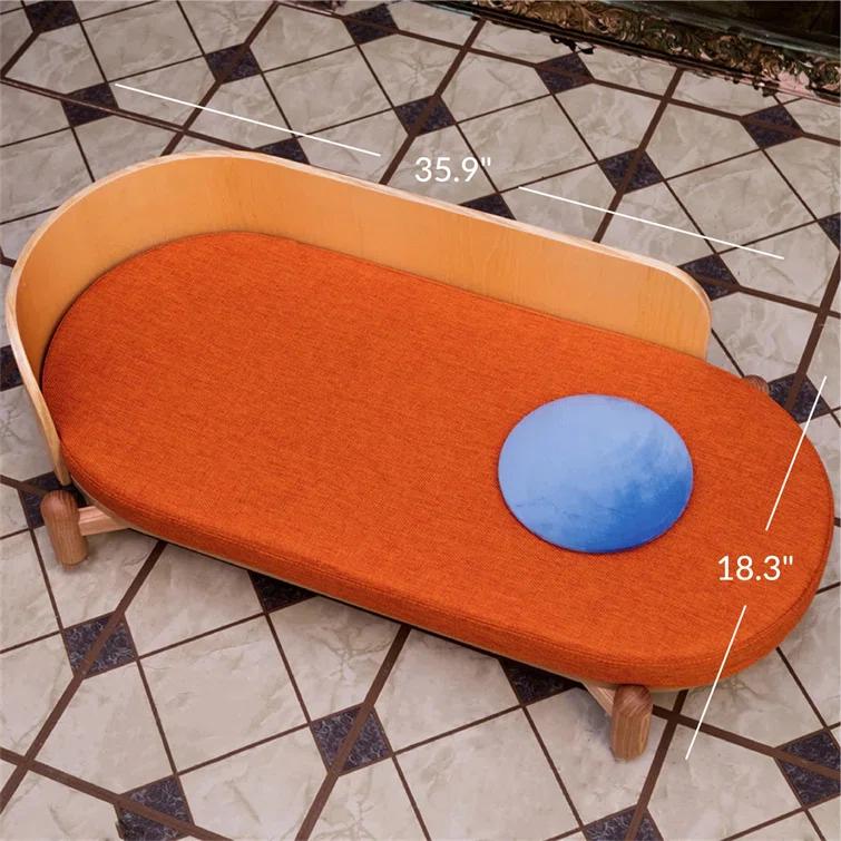 Azel 35.9'' Wooden Sunset Couch, Large Pet Sofa Couch, Elevated Beds for Indoor Cat and dog Rest & Play