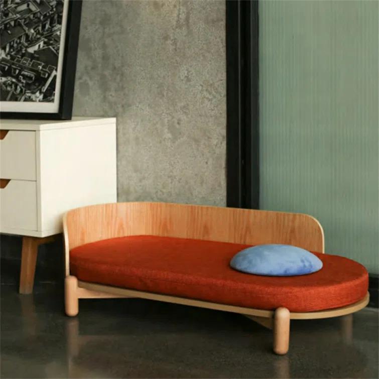 Azel 35.9'' Wooden Sunset Couch, Large Pet Sofa Couch, Elevated Beds for Indoor Cat and dog Rest & Play