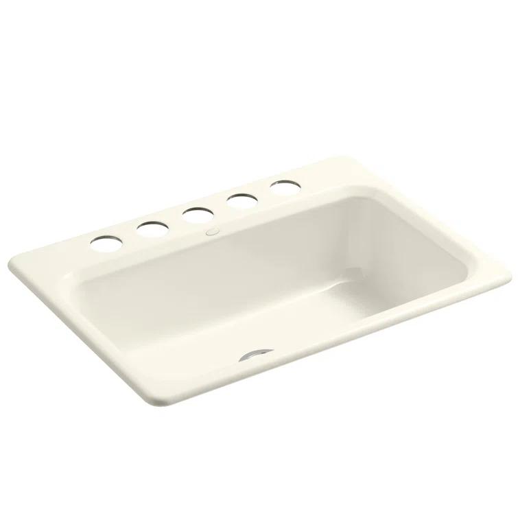 Kohler Bakersfield™ 31" L x 22" W Undermount Kitchen Sink K-5832-5U-96