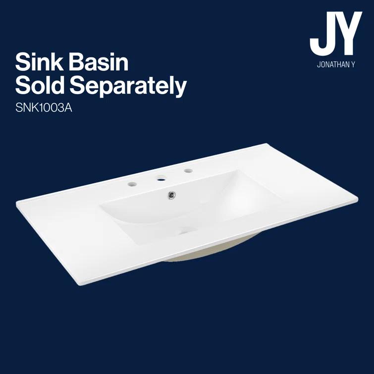 Javer 36" Rattan Modern Farmhouse 2-Shelf Bath Vanity Cabinet Only (Sink Basin not Included)