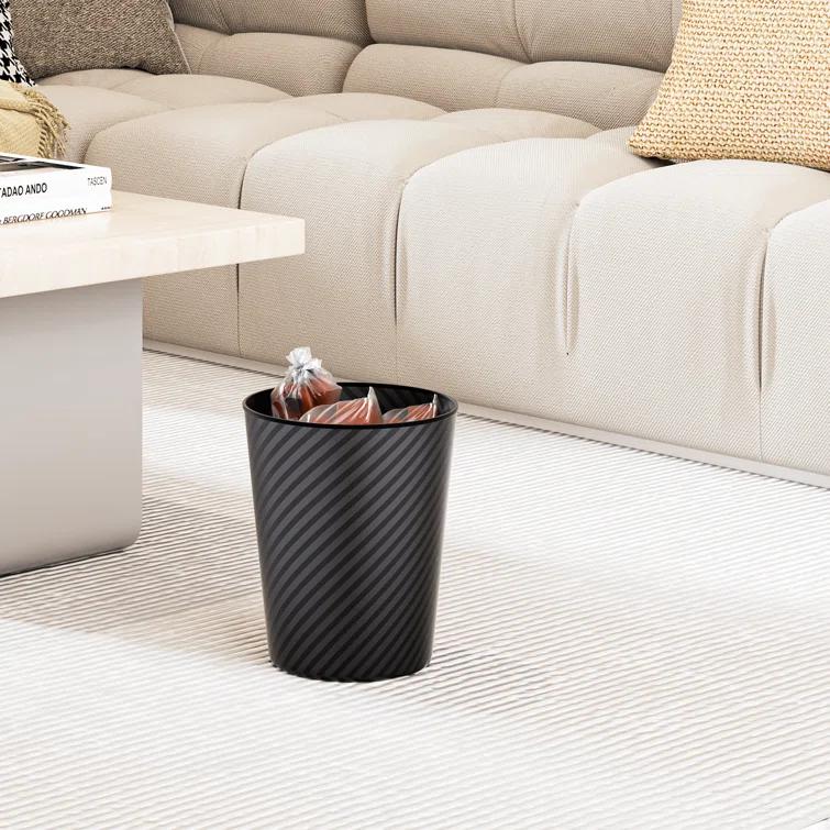 1.3 Gallon Trash Can Metal Wastebaskets Waste Basket Recycling Garbage Container Bin for Home Office (Set of 2)