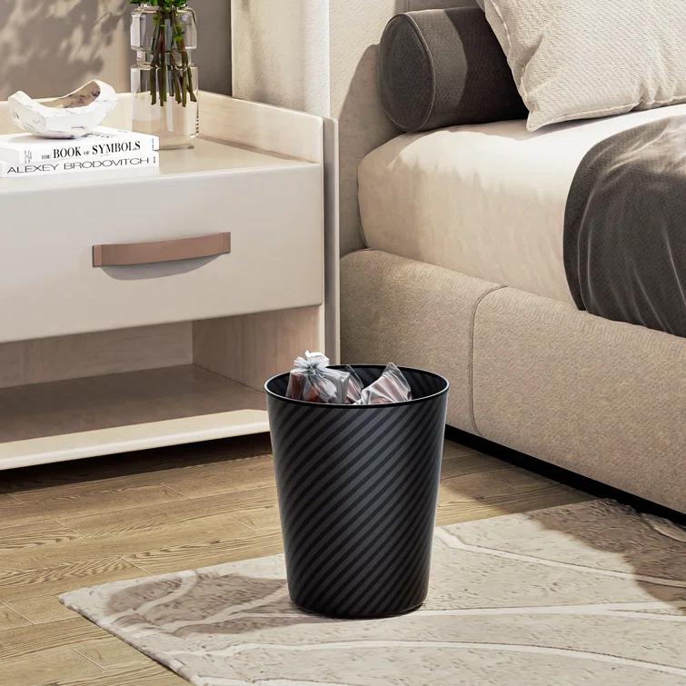 1.3 Gallon Trash Can Metal Wastebaskets Waste Basket Recycling Garbage Container Bin for Home Office (Set of 2)