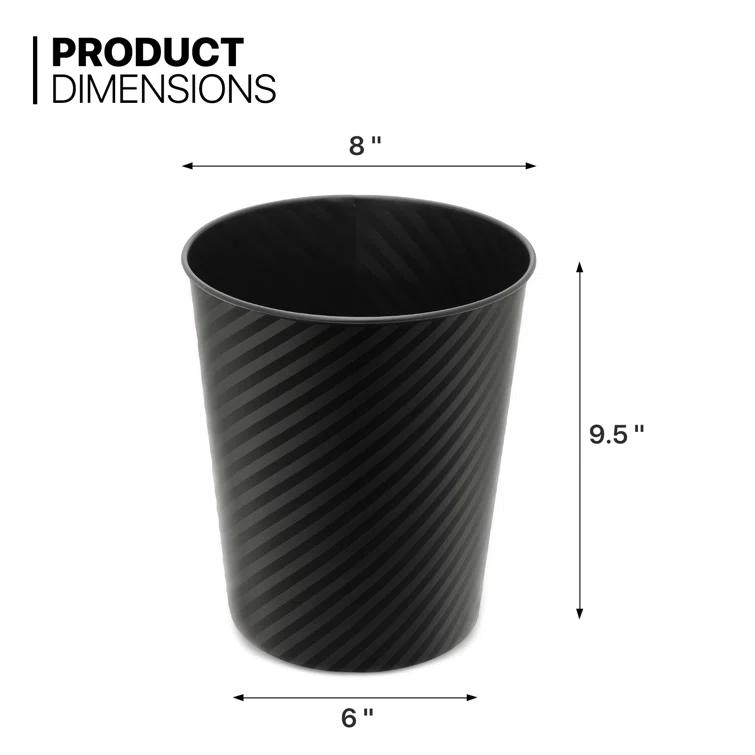 1.3 Gallon Trash Can Metal Wastebaskets Waste Basket Recycling Garbage Container Bin for Home Office (Set of 2)