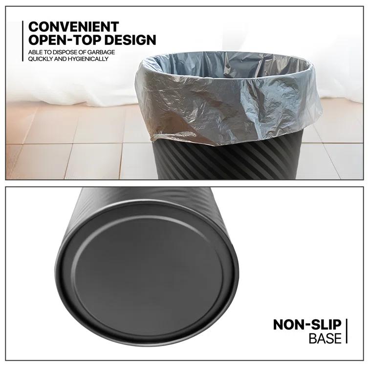1.3 Gallon Trash Can Metal Wastebaskets Waste Basket Recycling Garbage Container Bin for Home Office (Set of 2)