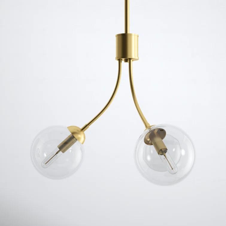 Moonrise 3 Light Metal Dimmable Globe Chandelier