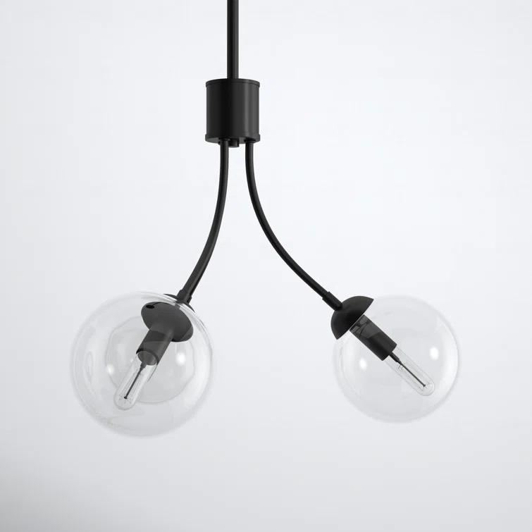 Moonrise 3 Light Metal Dimmable Globe Chandelier