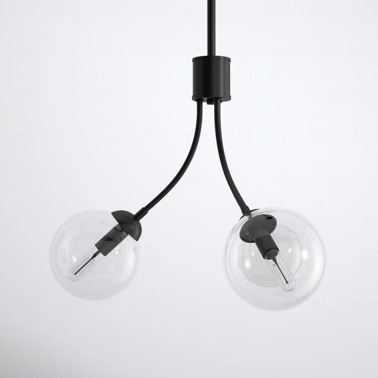 Moonrise 3 Light Metal Dimmable Globe Chandelier