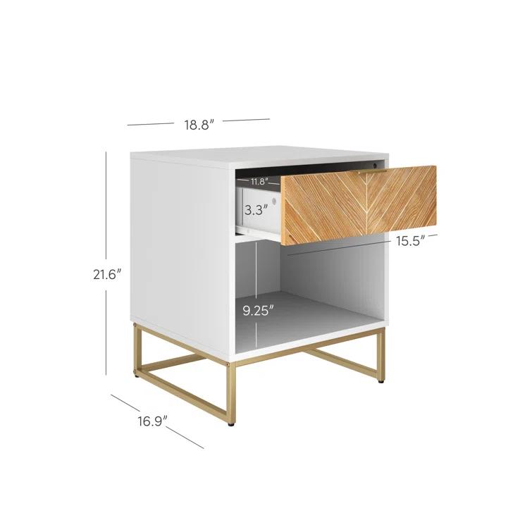 19'' W Metal Nightstand