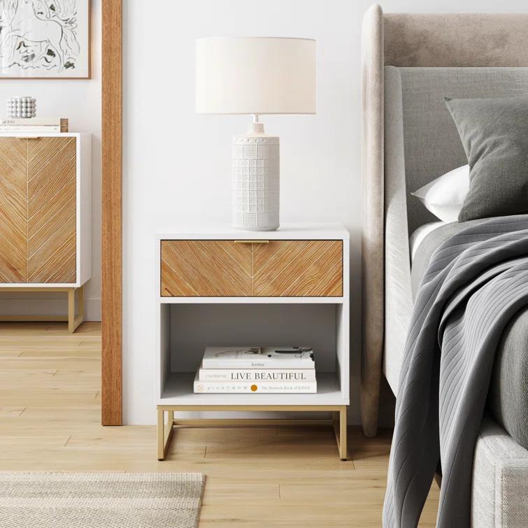 19'' W Metal Nightstand