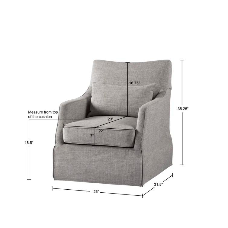 Martha Stewart London 360°Swivel Armchair with Lumbar Pillow