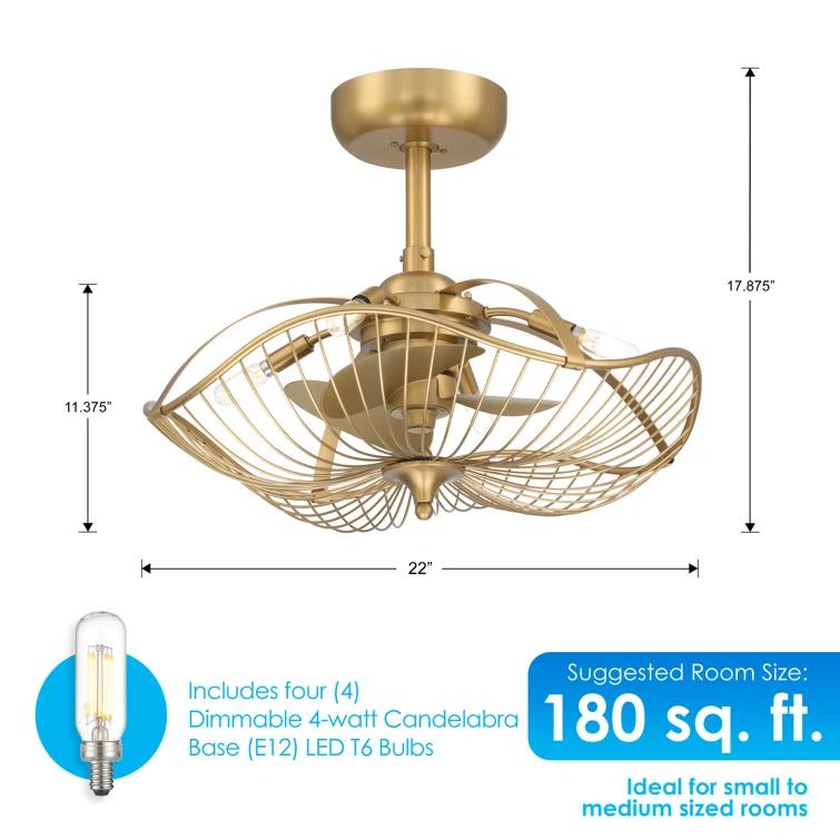 House of Hampton® 22" Akoni 3 - Blade Ceiling Fan with Light Kit Included