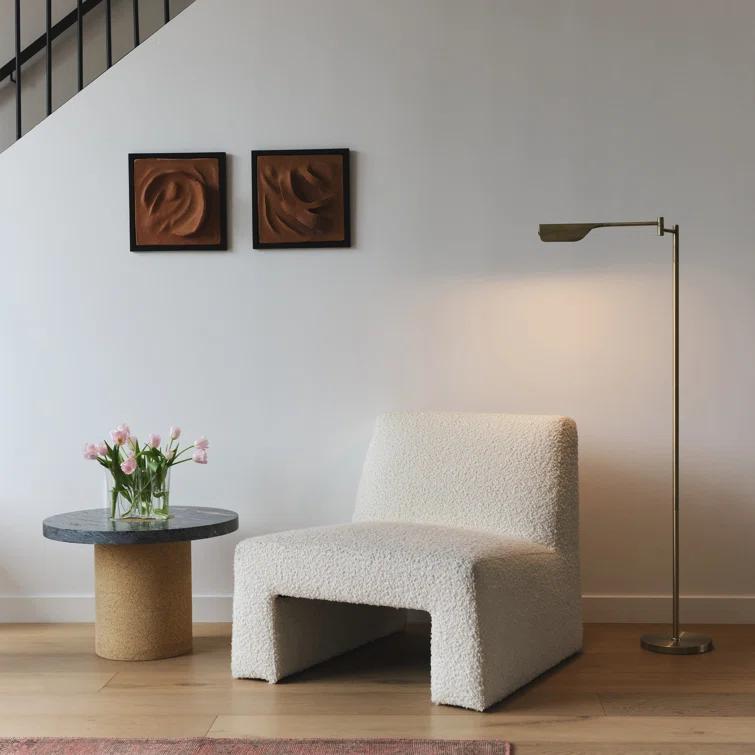 Brightech Leaf 53 in. Industrial Vintage Reading Floor Lamp with Metal Shade and 3-Way Dimming Options - Integrated LED Light